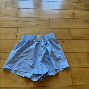 Blue Striped Women's Shorts